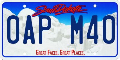 SD license plate 0APM40