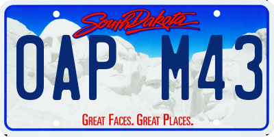 SD license plate 0APM43