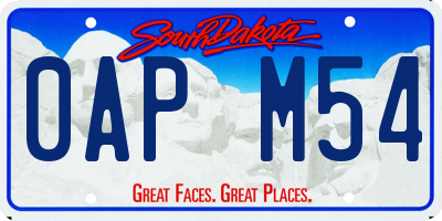 SD license plate 0APM54