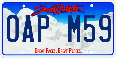SD license plate 0APM59