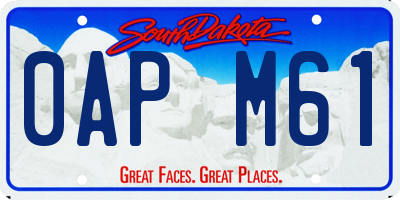 SD license plate 0APM61