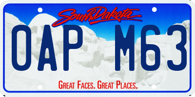 SD license plate 0APM63