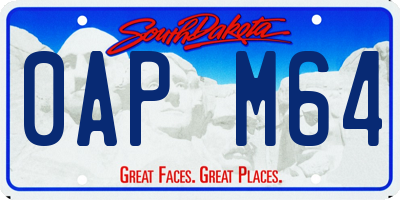 SD license plate 0APM64