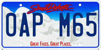 SD license plate 0APM65