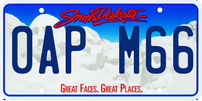 SD license plate 0APM66