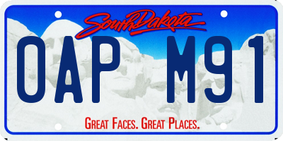 SD license plate 0APM91