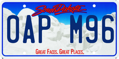 SD license plate 0APM96