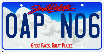 SD license plate 0APN06