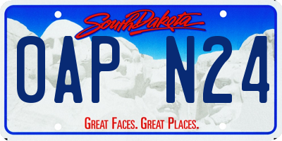 SD license plate 0APN24