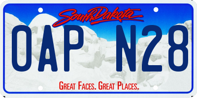SD license plate 0APN28