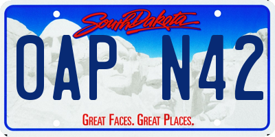 SD license plate 0APN42