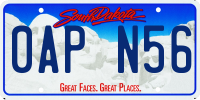 SD license plate 0APN56