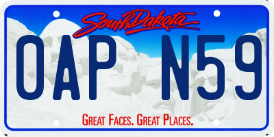 SD license plate 0APN59