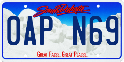 SD license plate 0APN69