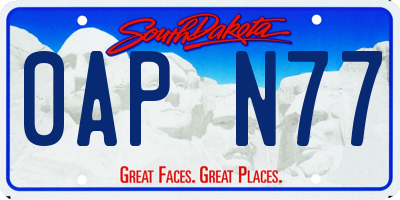 SD license plate 0APN77