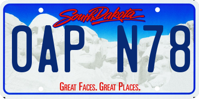 SD license plate 0APN78