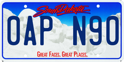 SD license plate 0APN90