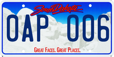 SD license plate 0APO06
