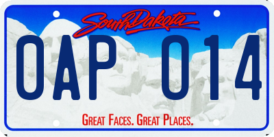 SD license plate 0APO14