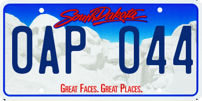 SD license plate 0APO44