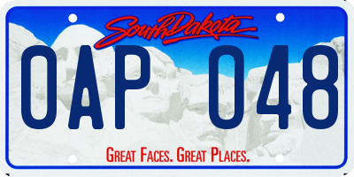 SD license plate 0APO48