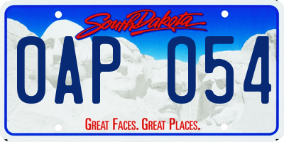 SD license plate 0APO54