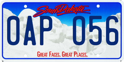 SD license plate 0APO56