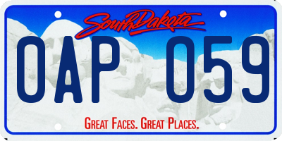 SD license plate 0APO59