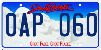 SD license plate 0APO60