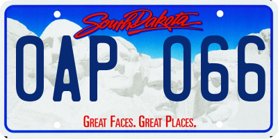 SD license plate 0APO66