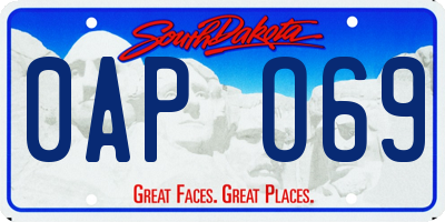 SD license plate 0APO69
