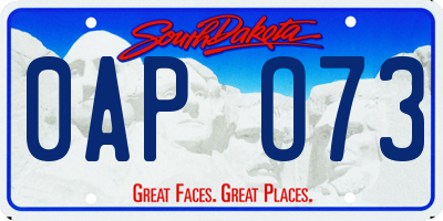 SD license plate 0APO73