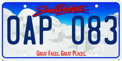 SD license plate 0APO83