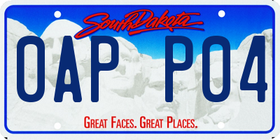 SD license plate 0APP04