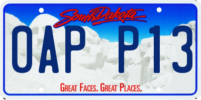 SD license plate 0APP13
