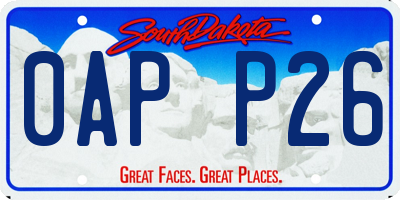 SD license plate 0APP26