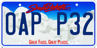 SD license plate 0APP32