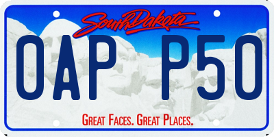SD license plate 0APP50