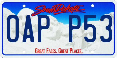SD license plate 0APP53