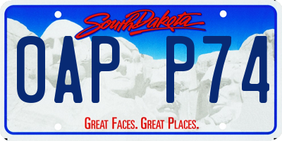 SD license plate 0APP74