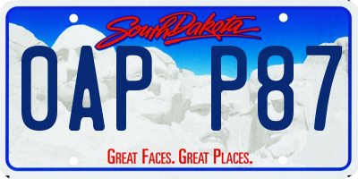 SD license plate 0APP87