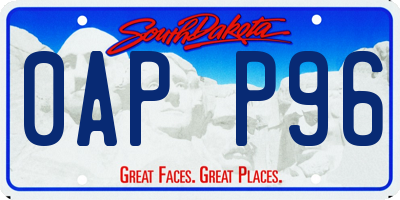 SD license plate 0APP96