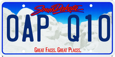 SD license plate 0APQ10