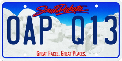 SD license plate 0APQ13