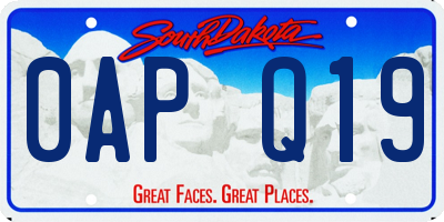 SD license plate 0APQ19