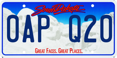 SD license plate 0APQ20