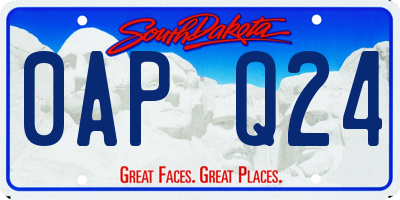 SD license plate 0APQ24