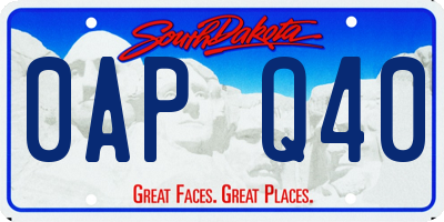 SD license plate 0APQ40