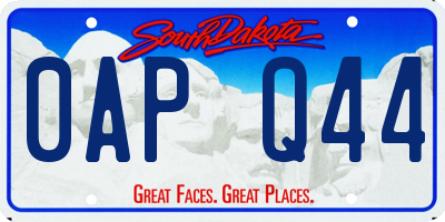 SD license plate 0APQ44