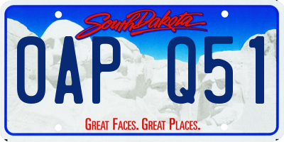 SD license plate 0APQ51